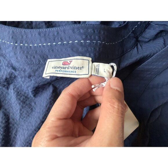 NWT Vineyard Vines Performance Harbor Wrap Dress Navy Sz Large - Picture 10 of 14